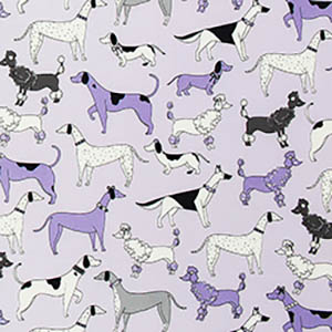 Dog Walk-Lilac Print Fabric - (62)
