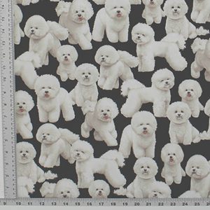 Bichon Frise Print Fabric - (100)