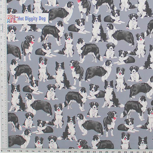 Border Collies with Puppies Print Fabric - (64a) - Image 2
