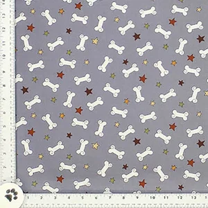 Dog Bones Print Fabric-Grey - (11)