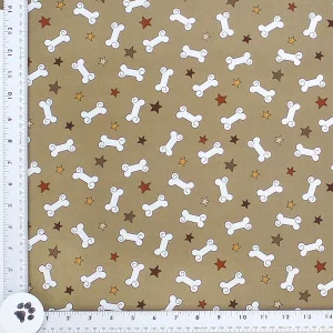 Dog Bones-Mocha Print Fabric - (21)