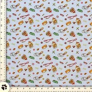 Dog Leash & Toys Print Fabric - (12)