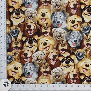 Dog Selfies Print Fabric - (24)