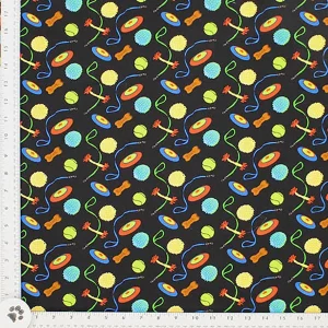 Dog Toy Print Fabric - (15)