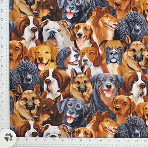 Dogs Everywhere Print Fabric - (139)