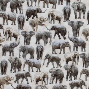 Elephants Galore Print Fabric - (58)