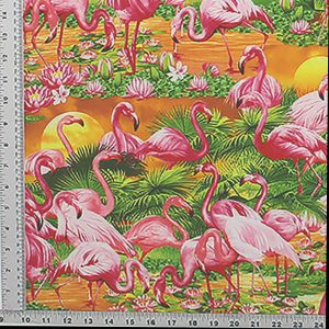 Flamingo Print Fabric - (77)
