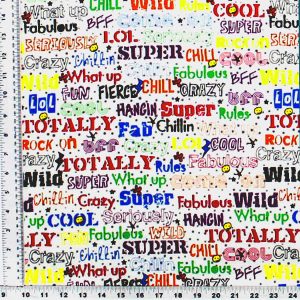 Fun Words Print Fabric - (80)