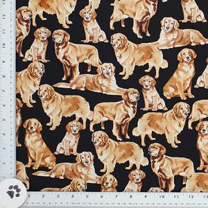 Golden Retrievers Packed Print Fabric - (54)