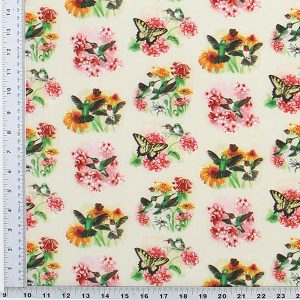 Hummingbird Print Fabric - (105)