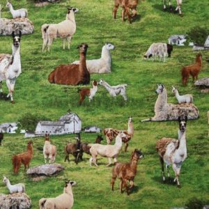 Llama Farm Print Fabric - (95)