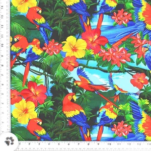 Macaws Jungle Print Fabric - (22)