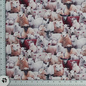 Packed Sheep Print Fabric - (118)