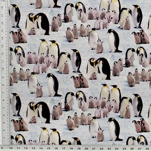 Penguins Family Print Fabric - (120)
