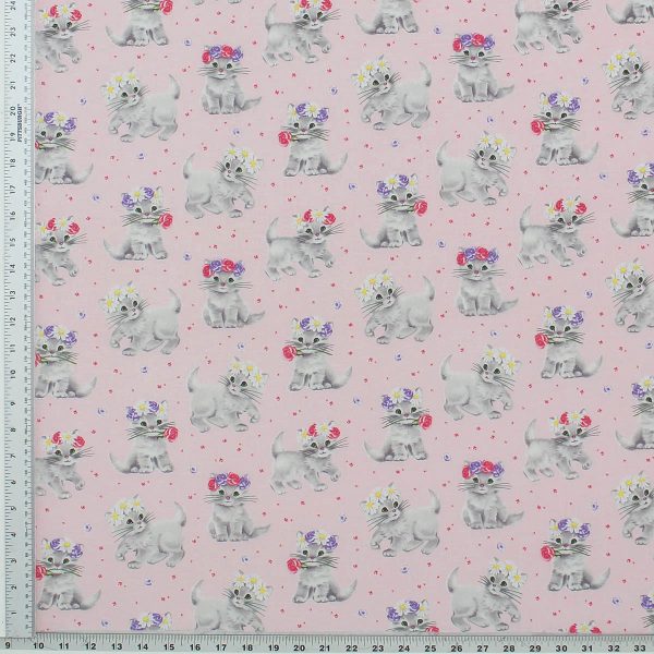 Pink Princess Kitties Print Fabrics - (50) - Image 2