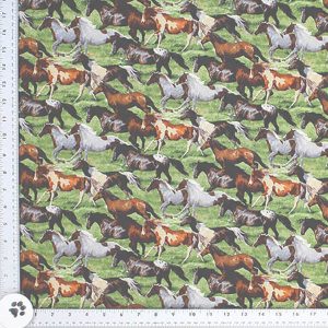 Summer Mustangs Print Fabric - (38)