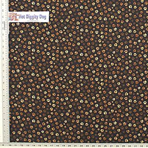 Dog Paws Brown/Black Print Fabric - (70)