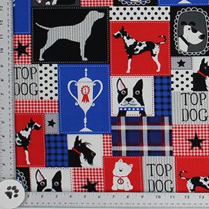 Top Dog Black Print Fabric - (129)