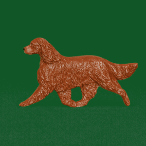 Hand-painted break-resistant acrylic resin dog magnet featuring a full-body Cavalier King Charles Spaniel in a gaiting pose, designed to attach to metal surfaces.