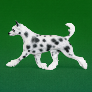 Hand-painted break-resistant acrylic resin dog magnet featuring a full-body Chinese Crested Hairless in a gaiting pose, designed to attach to metal surfaces.