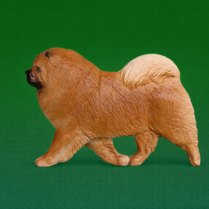 Hand-painted break-resistant acrylic resin dog magnet featuring a full-body Chow-Chow-Red in a gaiting pose, designed to attach to metal surfaces.